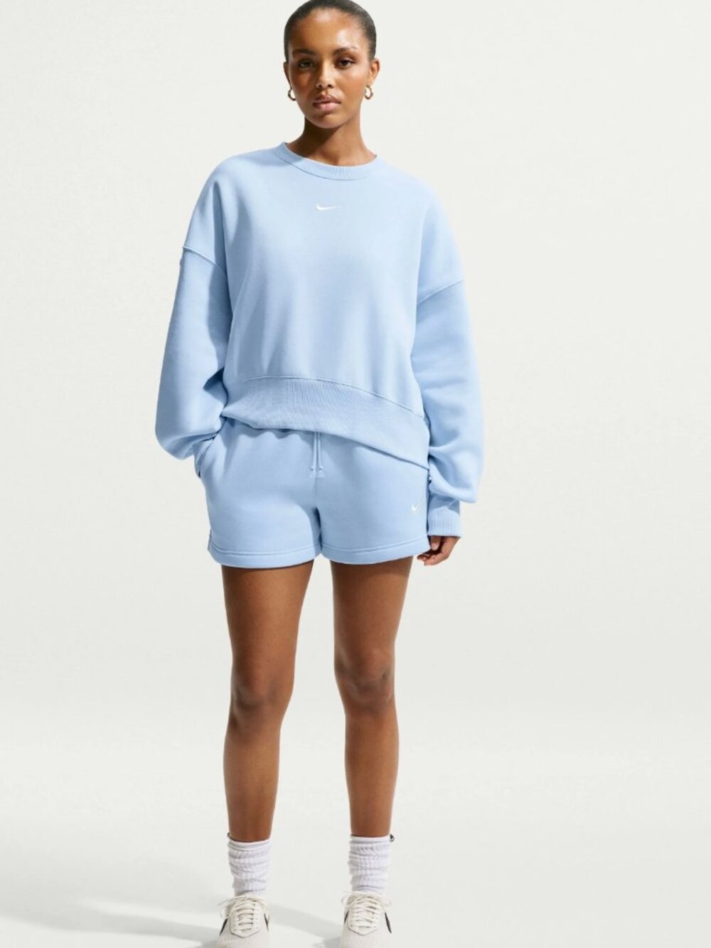 Nike Light Blue Fleece Sweatshorts Drawstring